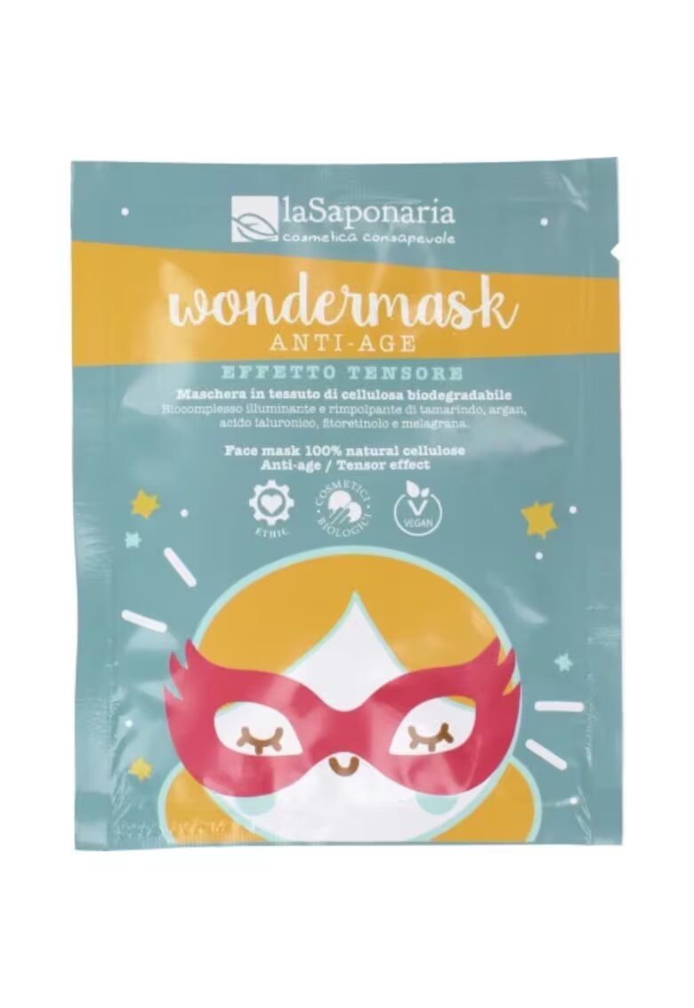 LaSaponaria Masca de fata din celuloza naturala anti-imbatranire La Saponaria - 10 ml