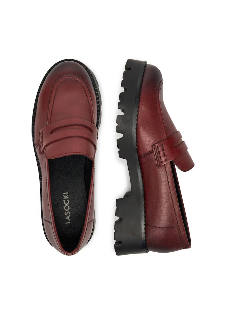 Lasocki Mocasini dama - bordo - piele naturala -