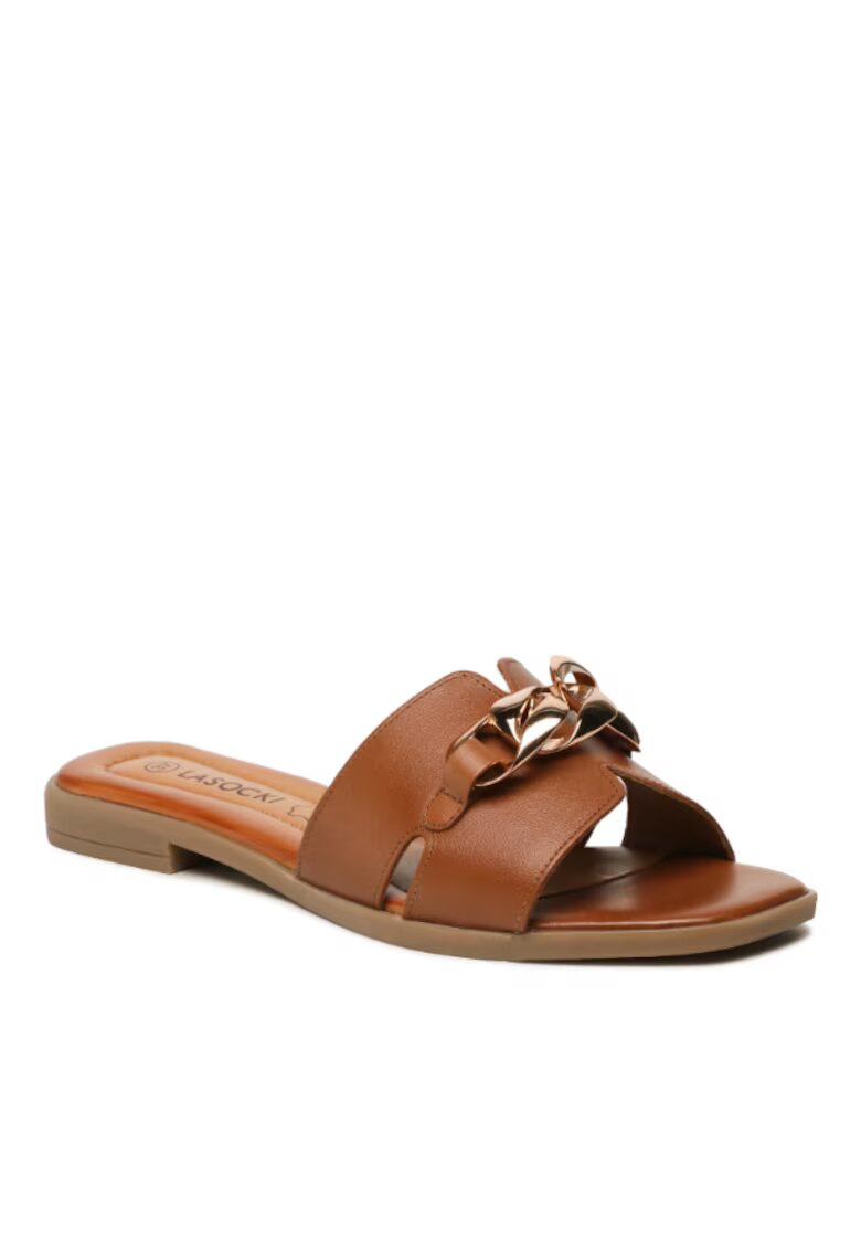 Lasocki Papuci flip-flop dama - Piele naturala - maro - Maro