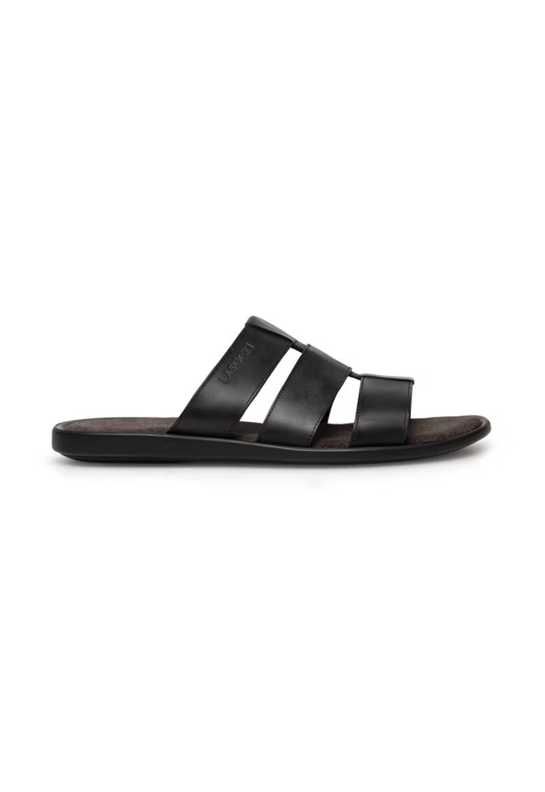 Lasocki Slapi barbati - 590559 - Piele naturala - Negru - Negru