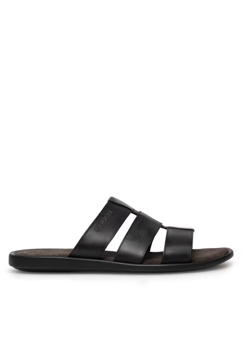 Lasocki Slapi barbati - 96059 - Piele naturala - Negru - Negru