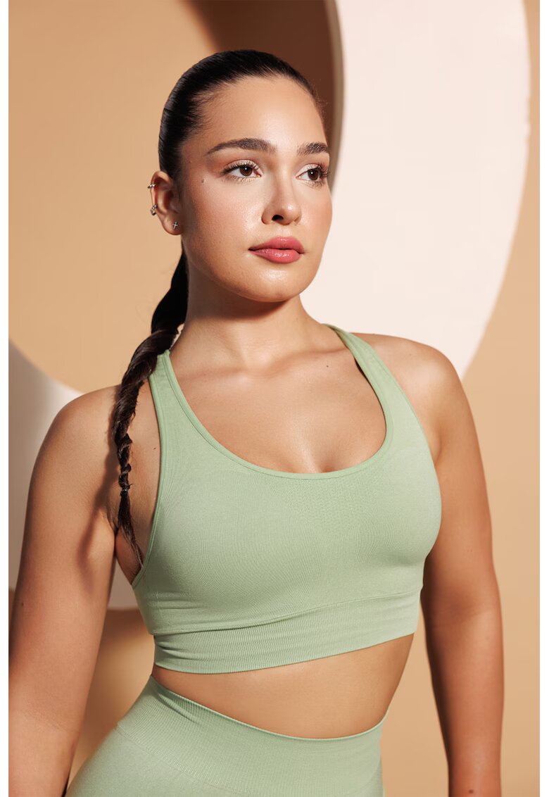 Laura Baldini Bustiera sport cu model uni - Verde pal