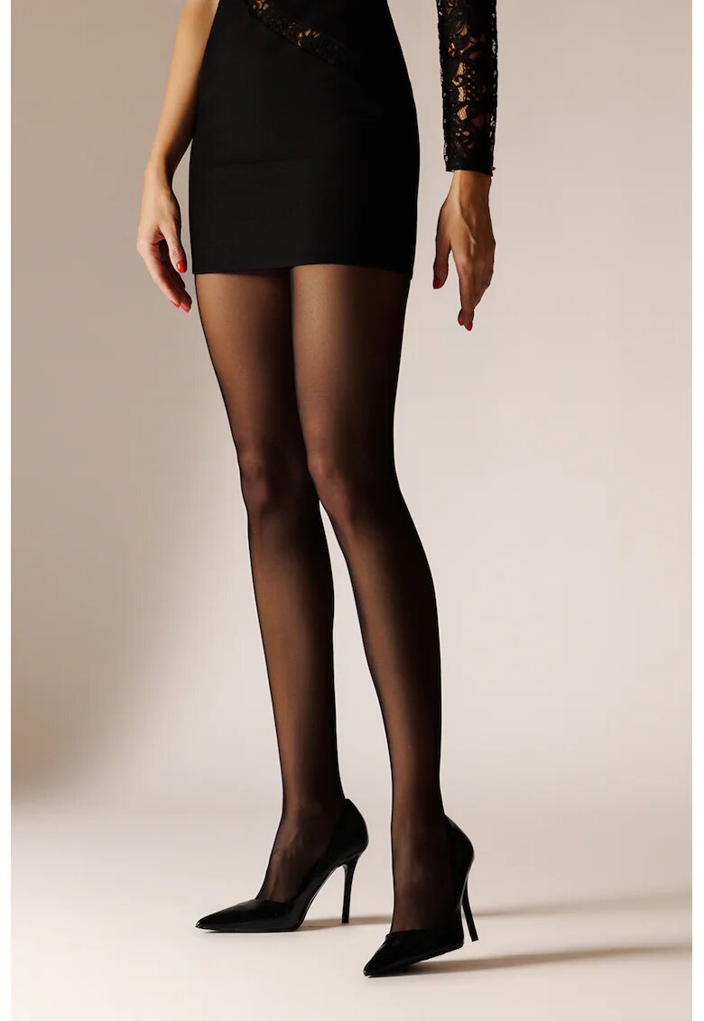 Laura Baldini Dres uni transparent - Negru