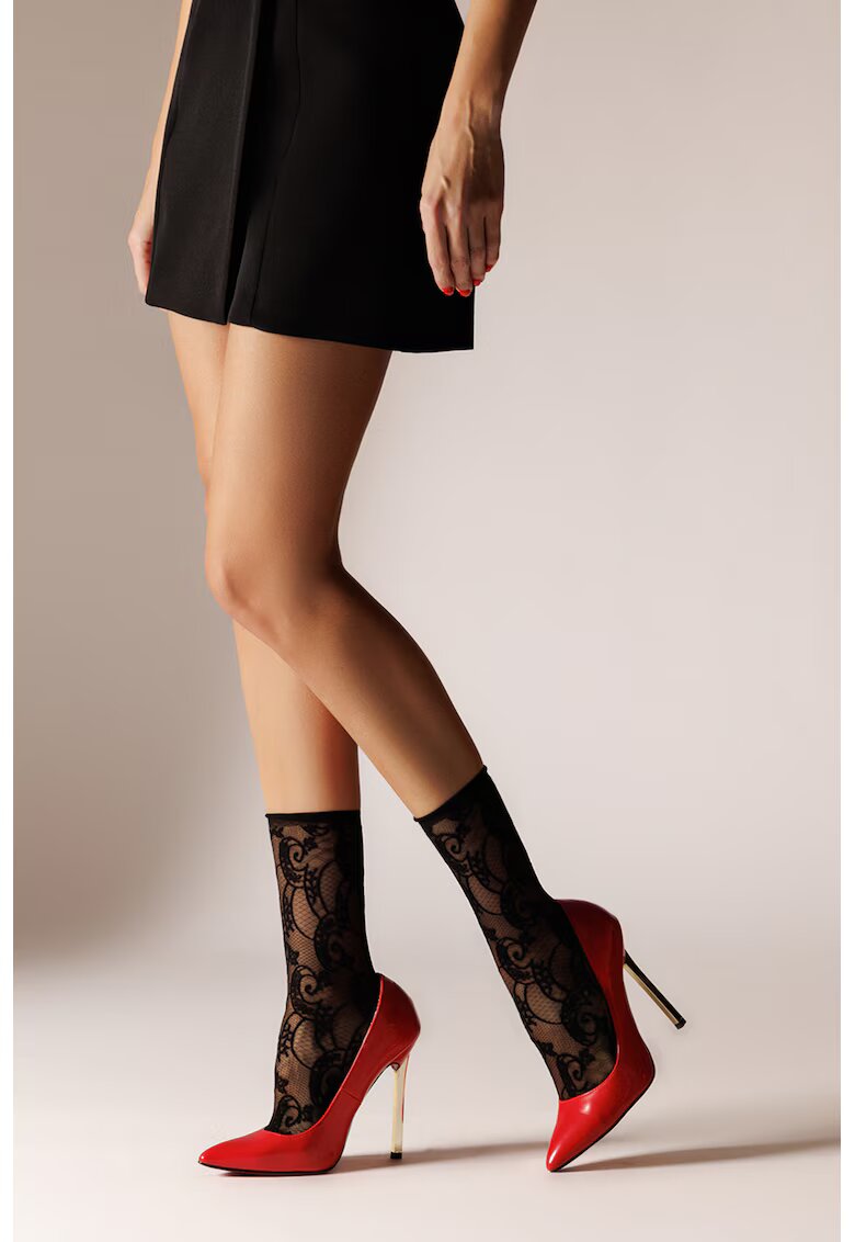 Laura Baldini Sosete scurte cu model - Negru