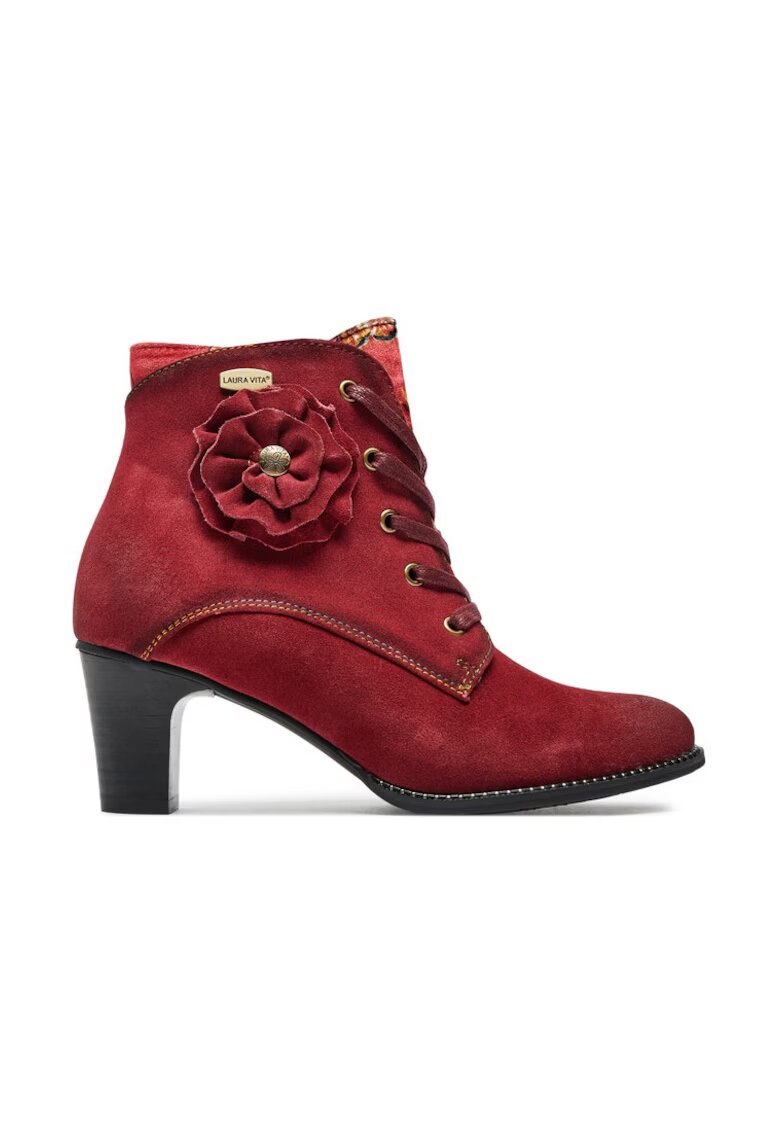 Laura Vita Botine dama - 304356 - Piele naturala - Rosu -