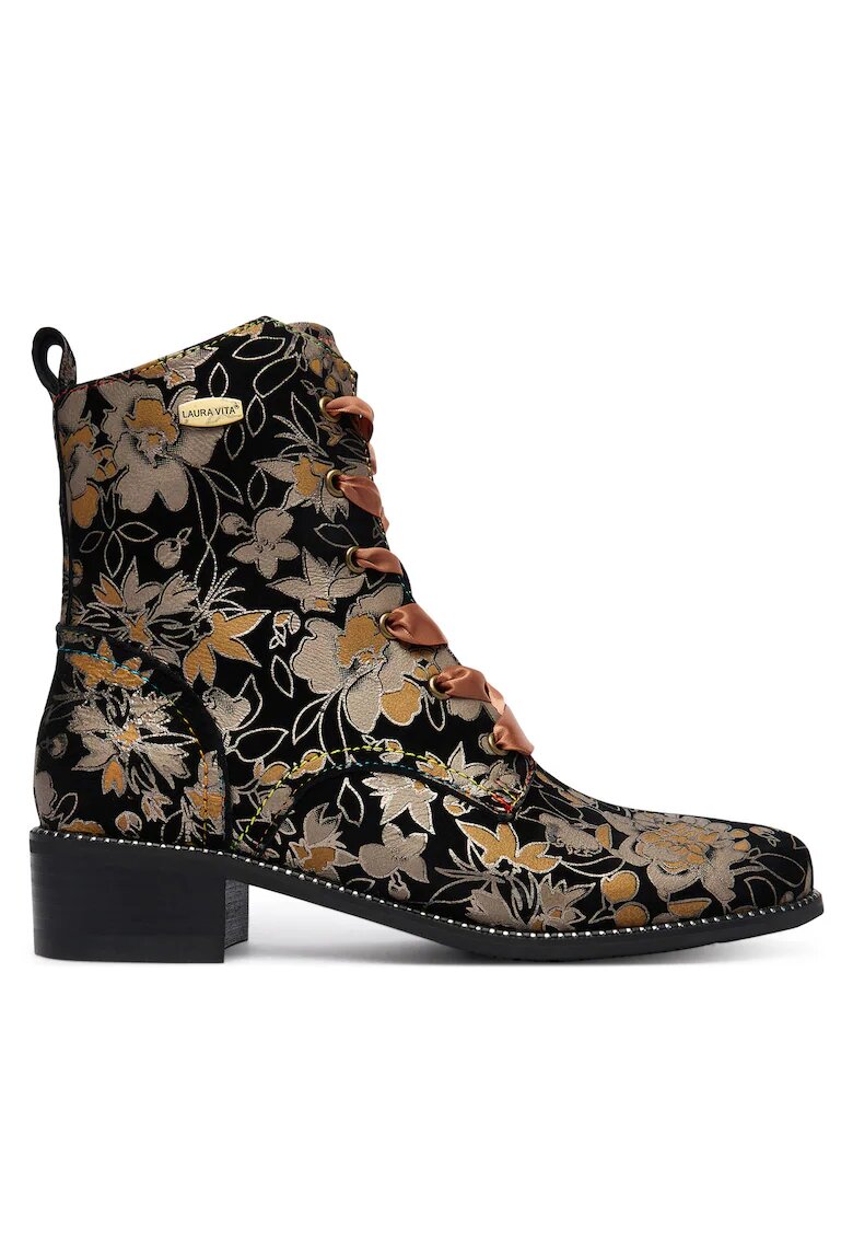 Laura Vita dama Piele naturala - Floral - Negru