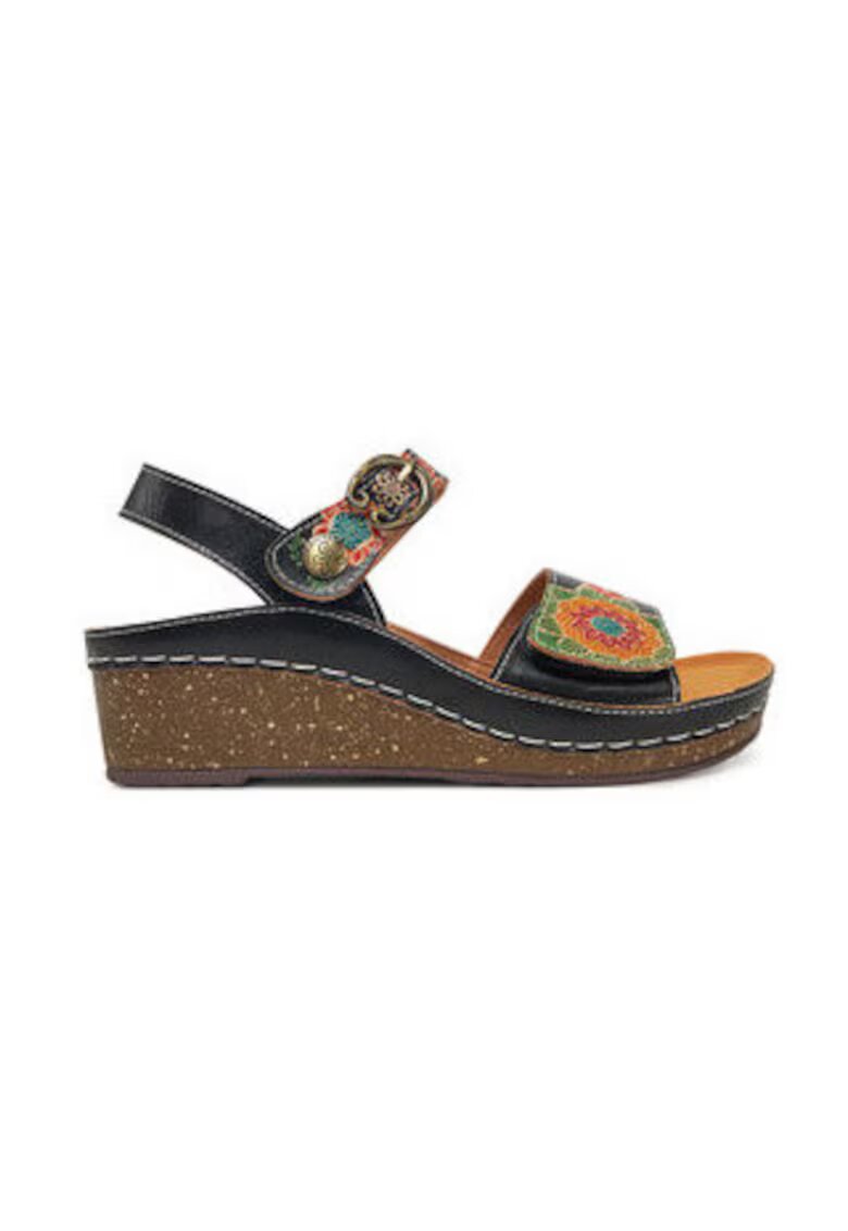 Laura Vita Sandale dama 305012838 - Piele naturala - Negru - Negru