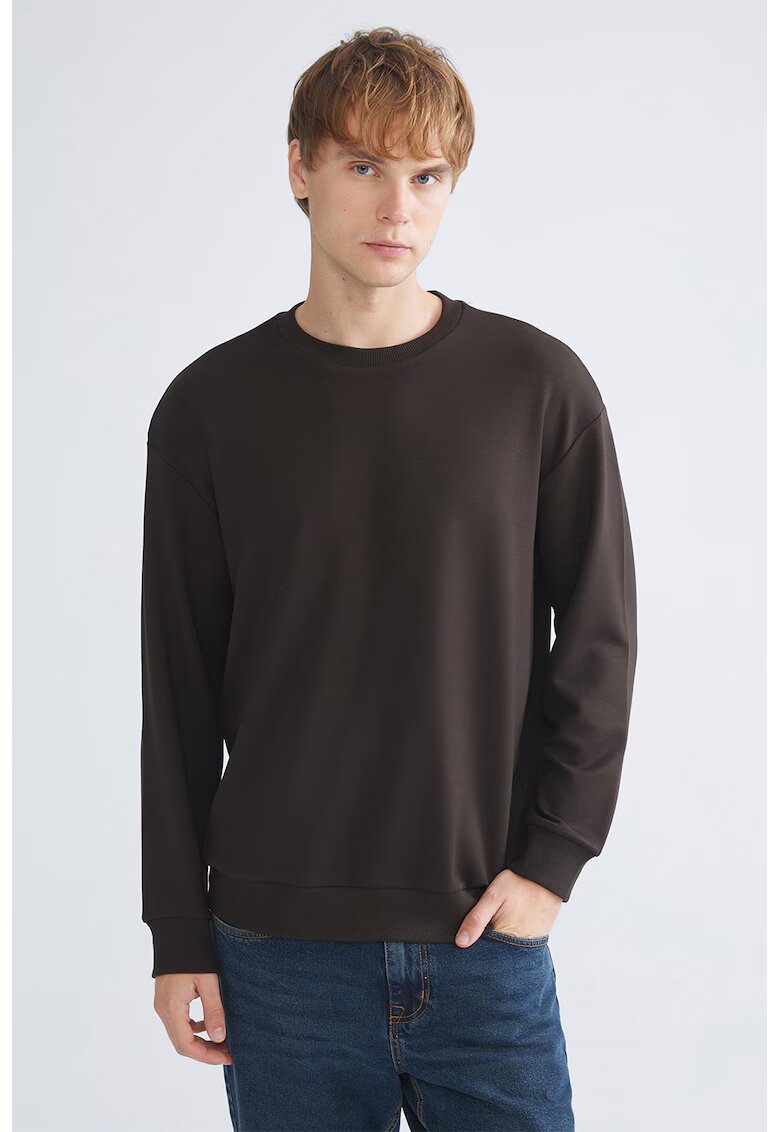 LC WAIKIKI Bluza de trening uni cu maneci cazute - Maro inchis