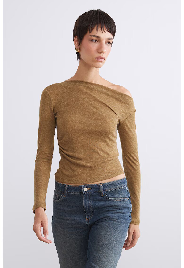 LC WAIKIKI Bluza slim-fit cu decolteu asimetric - Caramel