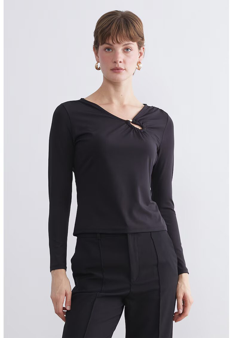 LC WAIKIKI Bluza slim fit cu decupaj - Gri antracit