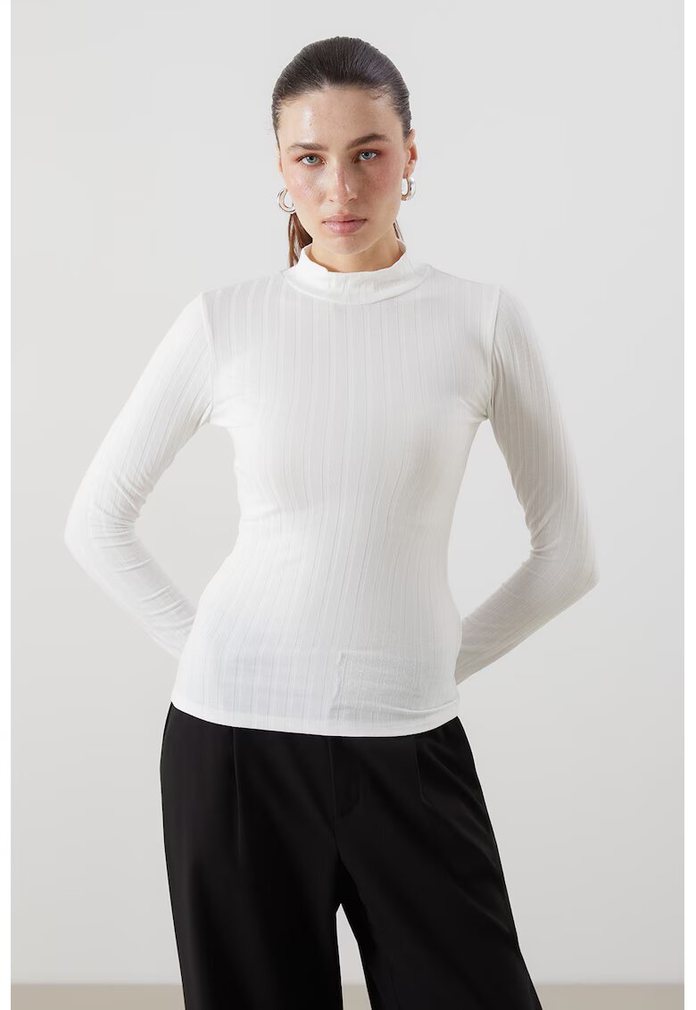 LC WAIKIKI Bluza slim fit cu model uni - Alb