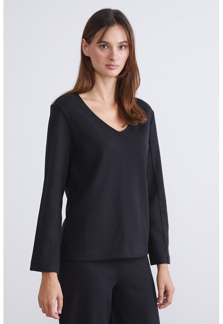 LC WAIKIKI Bluza uni cu decolteu in V - Negru
