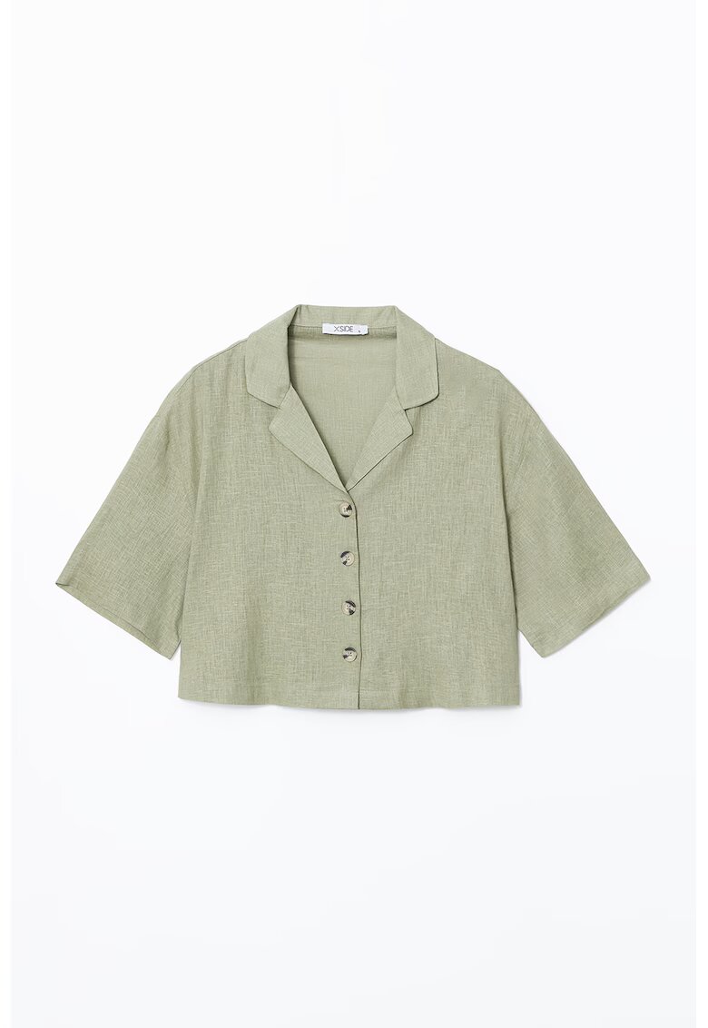 LC WAIKIKI Camasa crop cu decolteu in V - Kaki