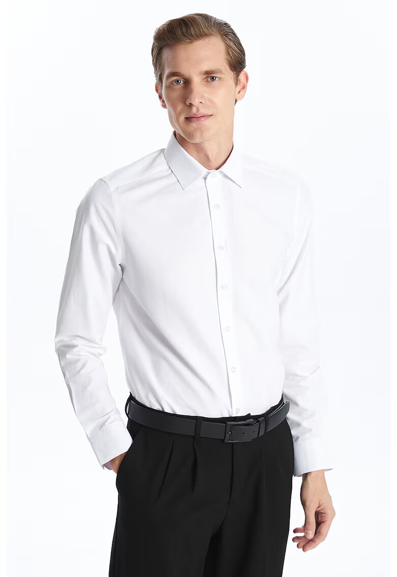 LC WAIKIKI Camasa slim fit din amestec de bumbac - Alb optic
