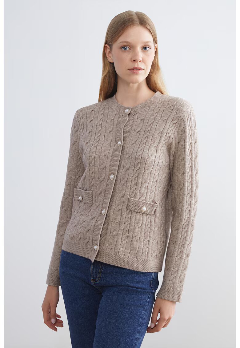 LC WAIKIKI Cardigan cu model torsade - Bej
