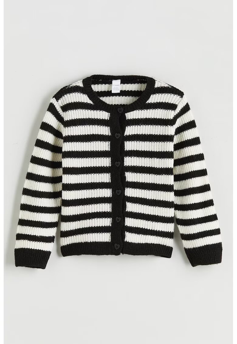 LC WAIKIKI Cardigan cu nasturi si dungi - Alb/Negru
