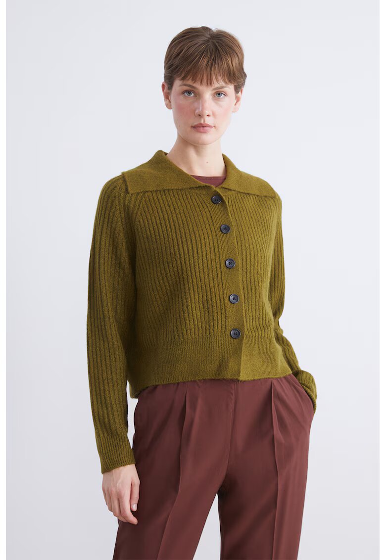 LC WAIKIKI Cardigan tricotat cu guler clasic - Verde masliniu