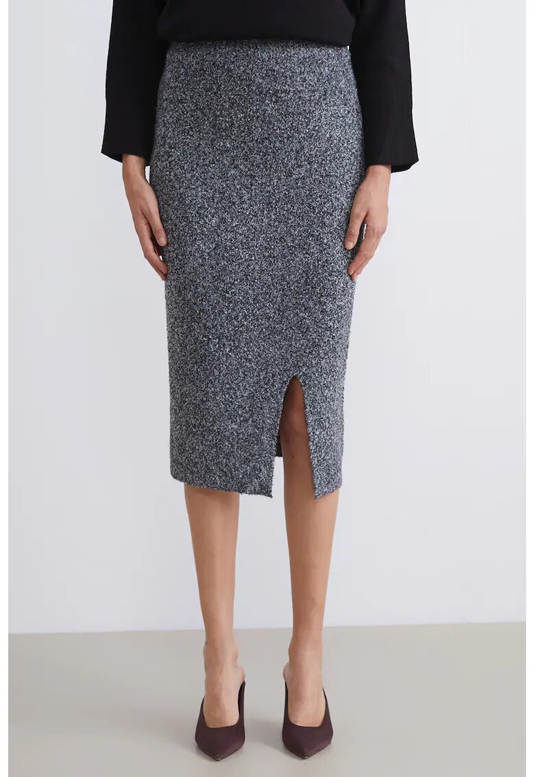 LC WAIKIKI Fusta din tricot cu slit lateral - Gri melange