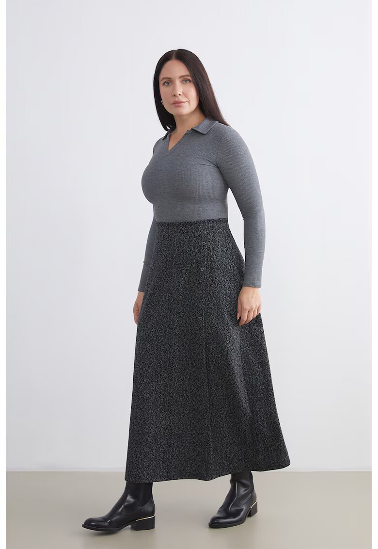 LC WAIKIKI Fusta lunga dreapta - Negru/Gri