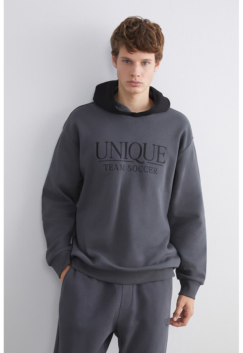 LC WAIKIKI Hanorac cu design text - Gri inchis