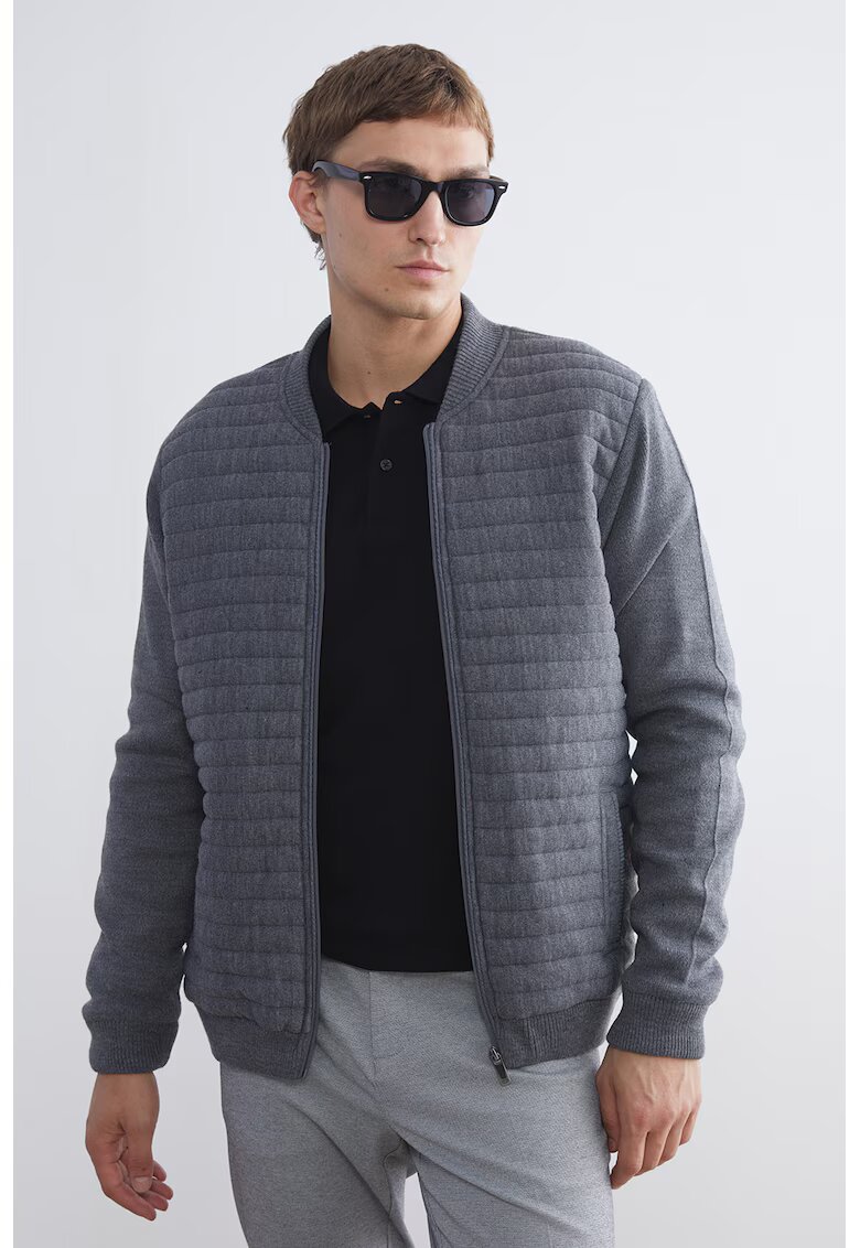 LC WAIKIKI Jacheta bomber cu model uni - Gri melange