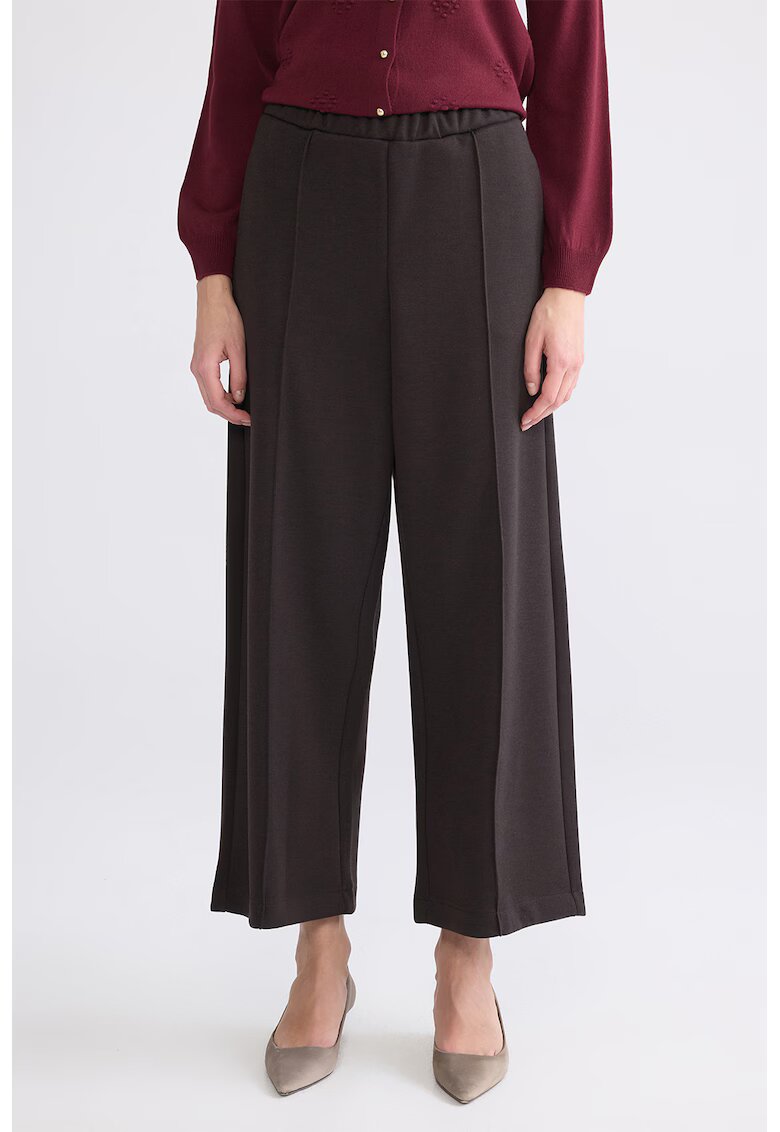 LC WAIKIKI Pantaloni crop cu talie elastica - Maro inchis