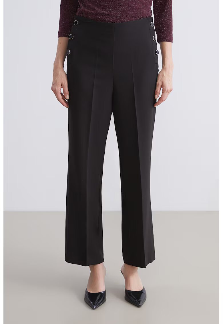 LC WAIKIKI Pantaloni crop cu talie inalta - Negru