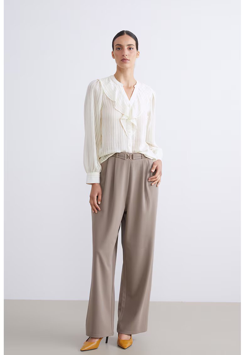 LC WAIKIKI Pantaloni cu croiala ampla si pliuri - Maro taupe