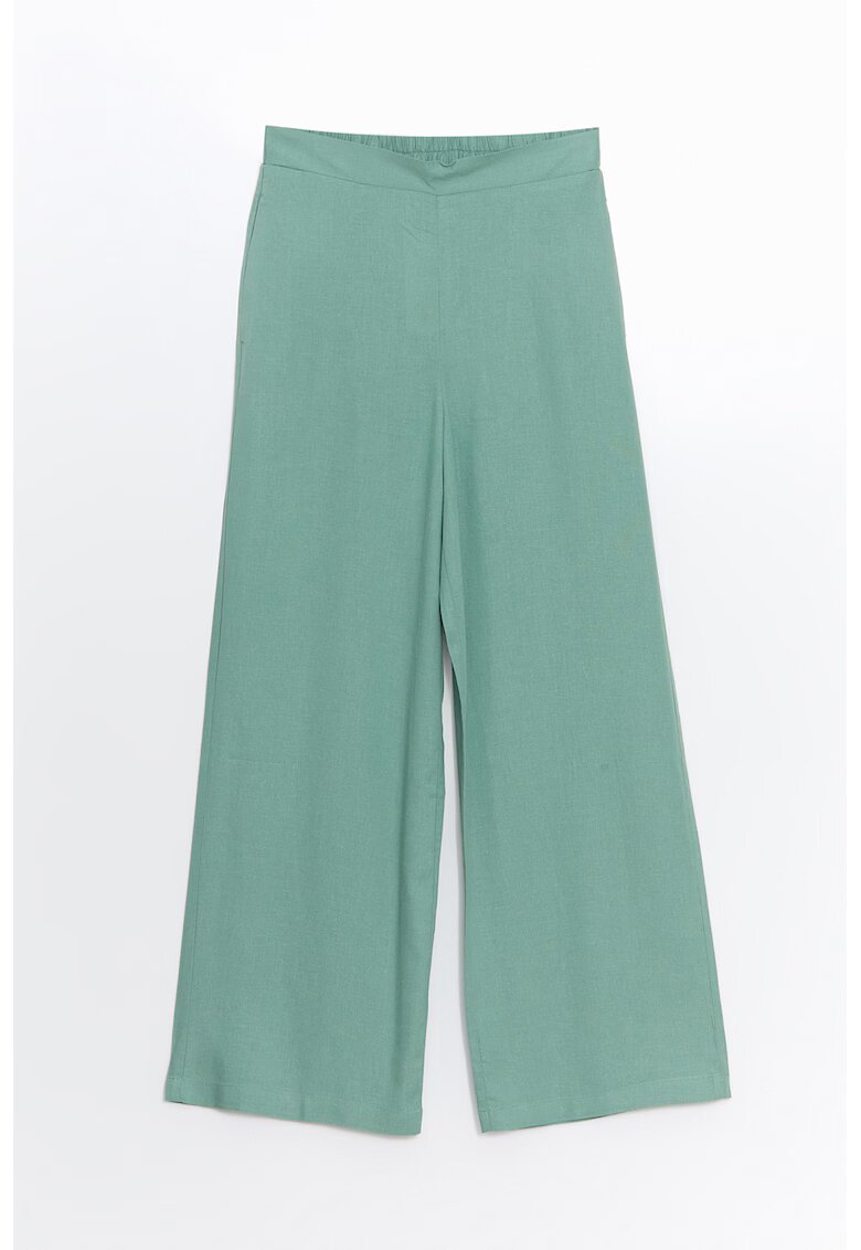 LC WAIKIKI Pantaloni din amestec de in cu croiala ampla - Verde