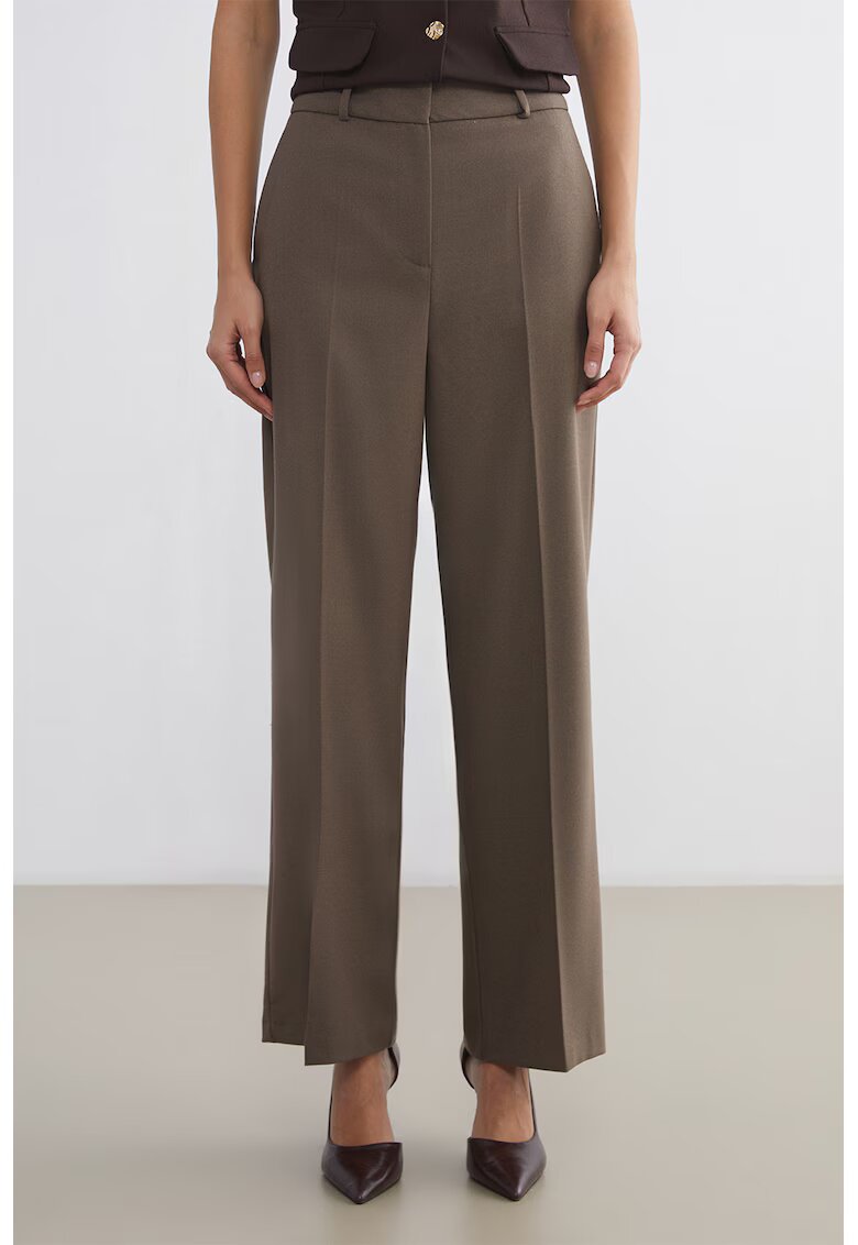 LC WAIKIKI pantaloni drepti cu pliuri - Maro taupe