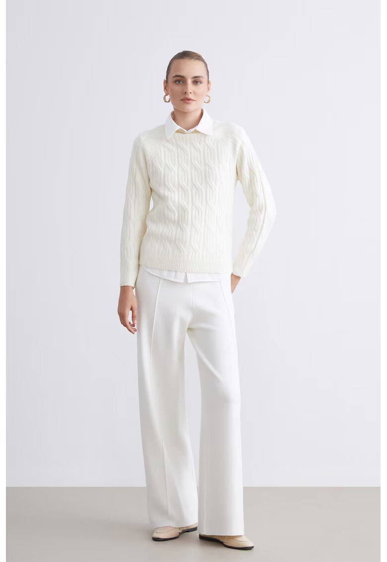 LC WAIKIKI Pantaloni uni cu croiala ampla - Alb murdar