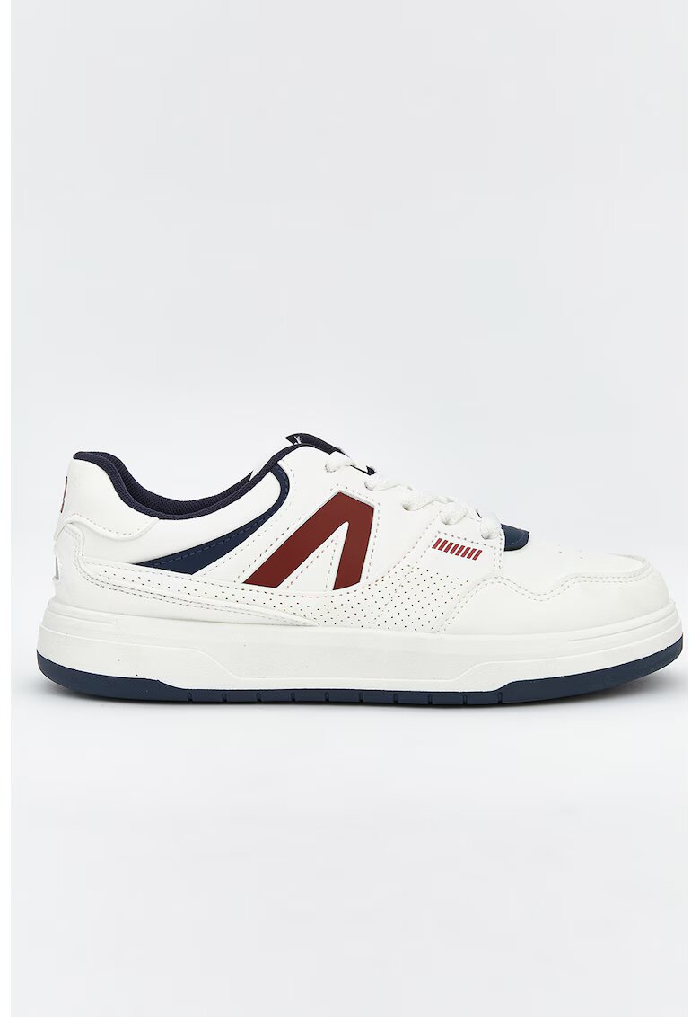 LC WAIKIKI Pantofi sport din piele ecologica cu sireturi - Alb/Visiniu