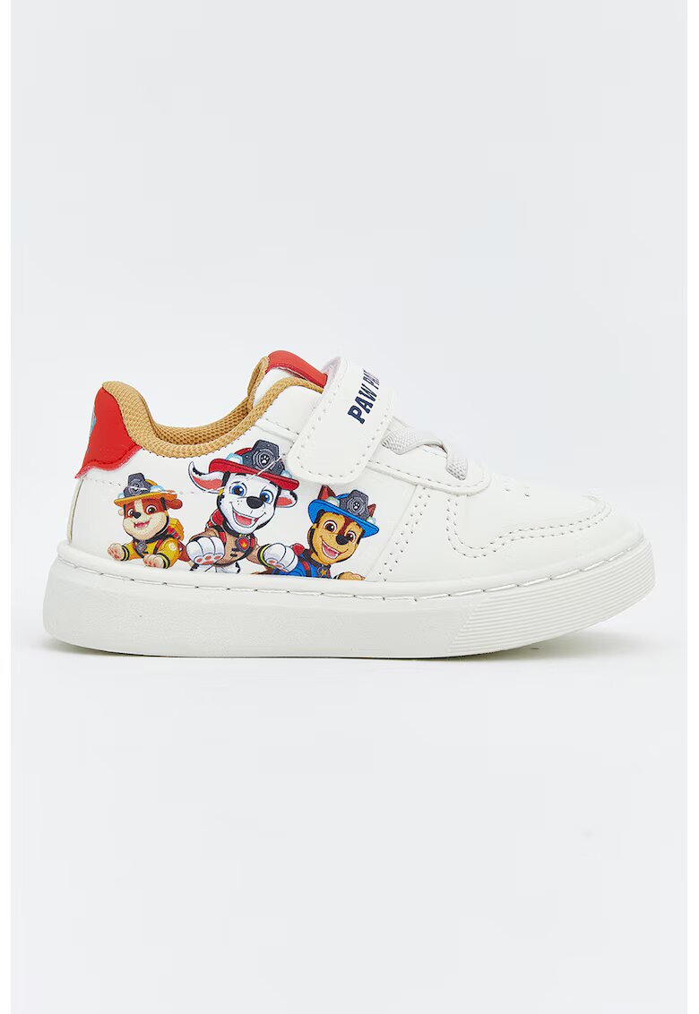 LC WAIKIKI Pantofi sport din piele ecologica cu sireturi elastice si imprimeu desene animate - Alb