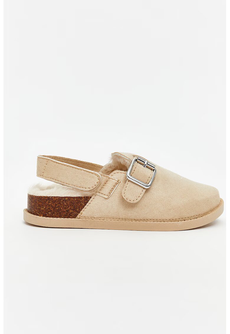 LC WAIKIKI Papuci slingback de piele intoarsa ecologica - Bej