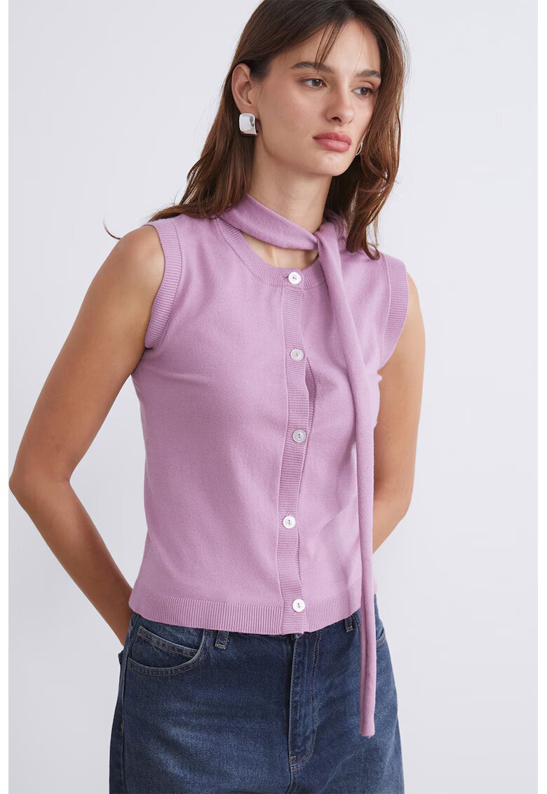 LC WAIKIKI Pulover fara maneci cu nasturi - Lila