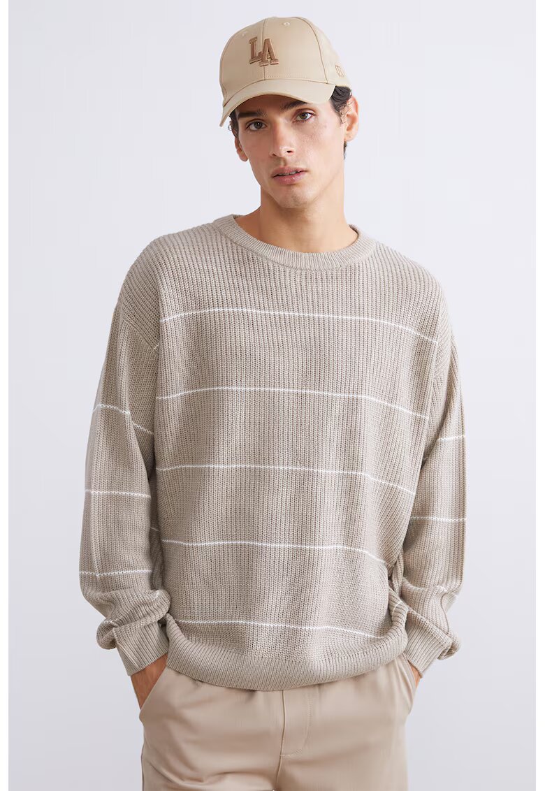 LC WAIKIKI Pulover lejer cu model in dungi - Bej