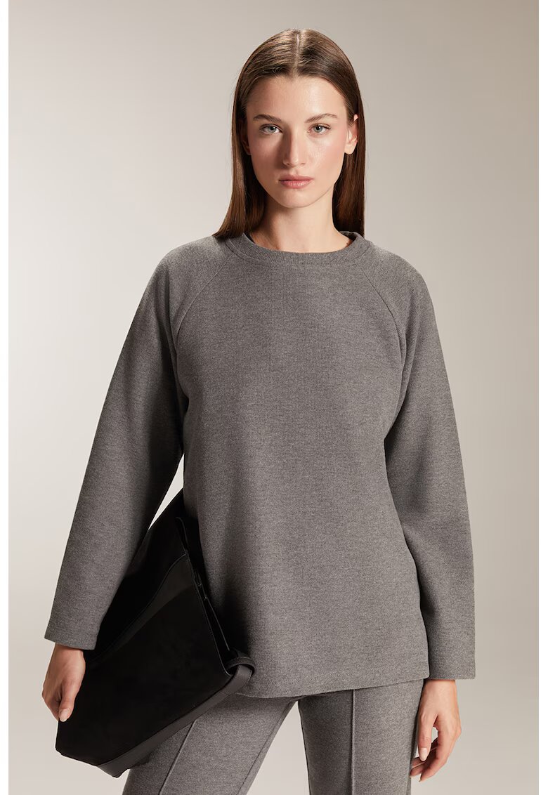 LC WAIKIKI Pulover tricotat fin cu maneci raglan - Gri inchis
