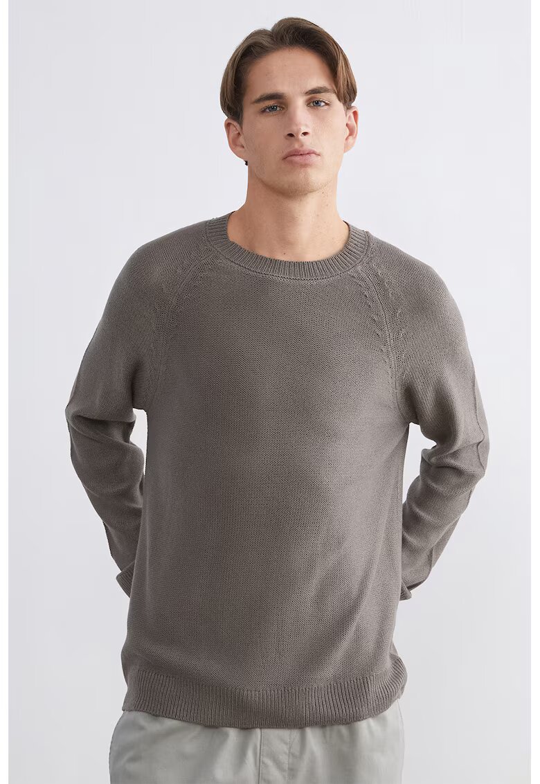 LC WAIKIKI Pulover tricotat fin cu maneci raglan - Maro