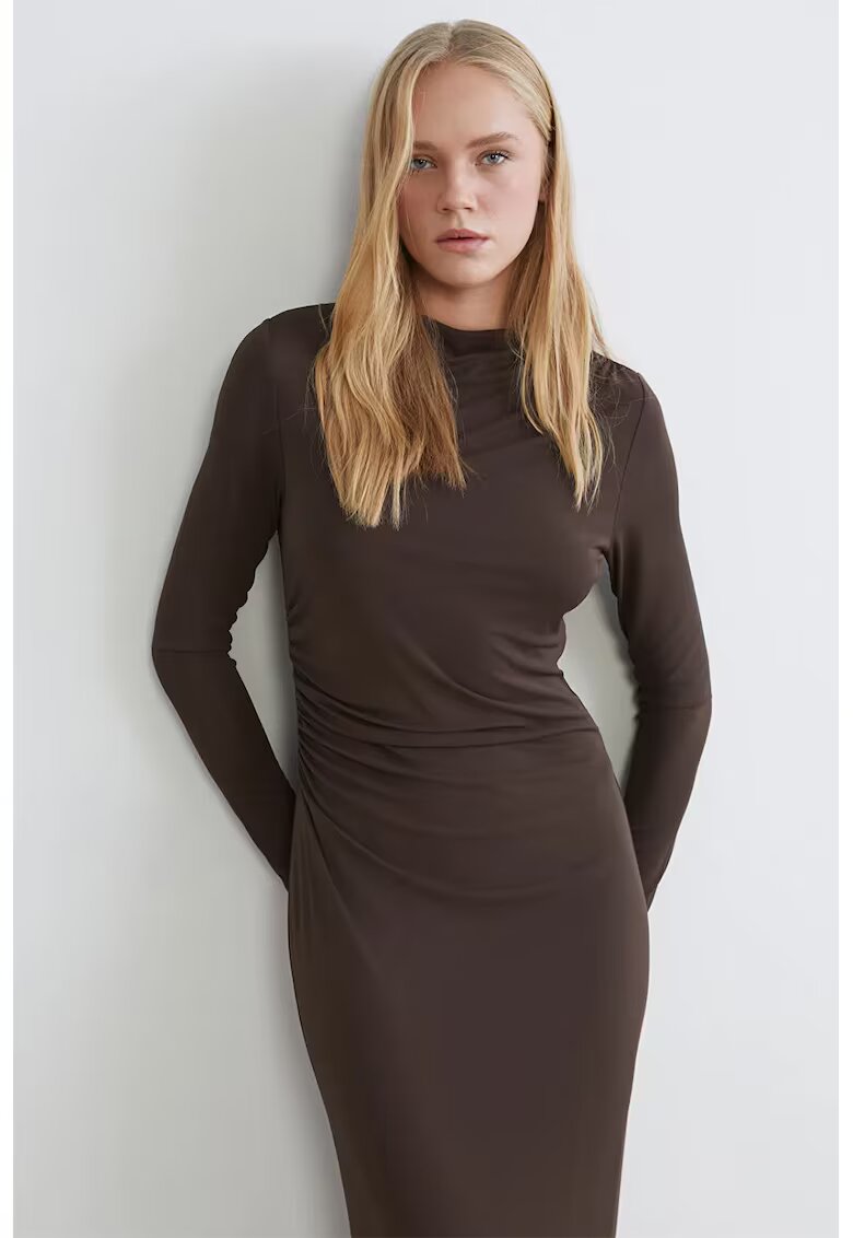 LC WAIKIKI Rochie cambrata cu decolteu la baza gatului - Alb/Violet