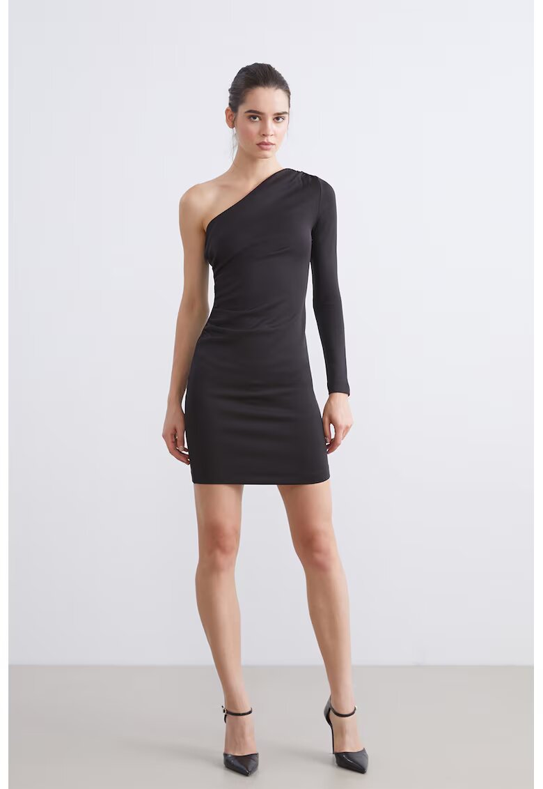 LC WAIKIKI Rochie cambrata cu o maneca - Negru
