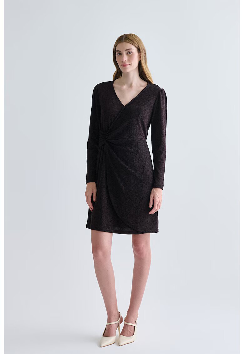 LC WAIKIKI Rochie cu model petrecut si aspect stralucitor - Maro inchis/Roz