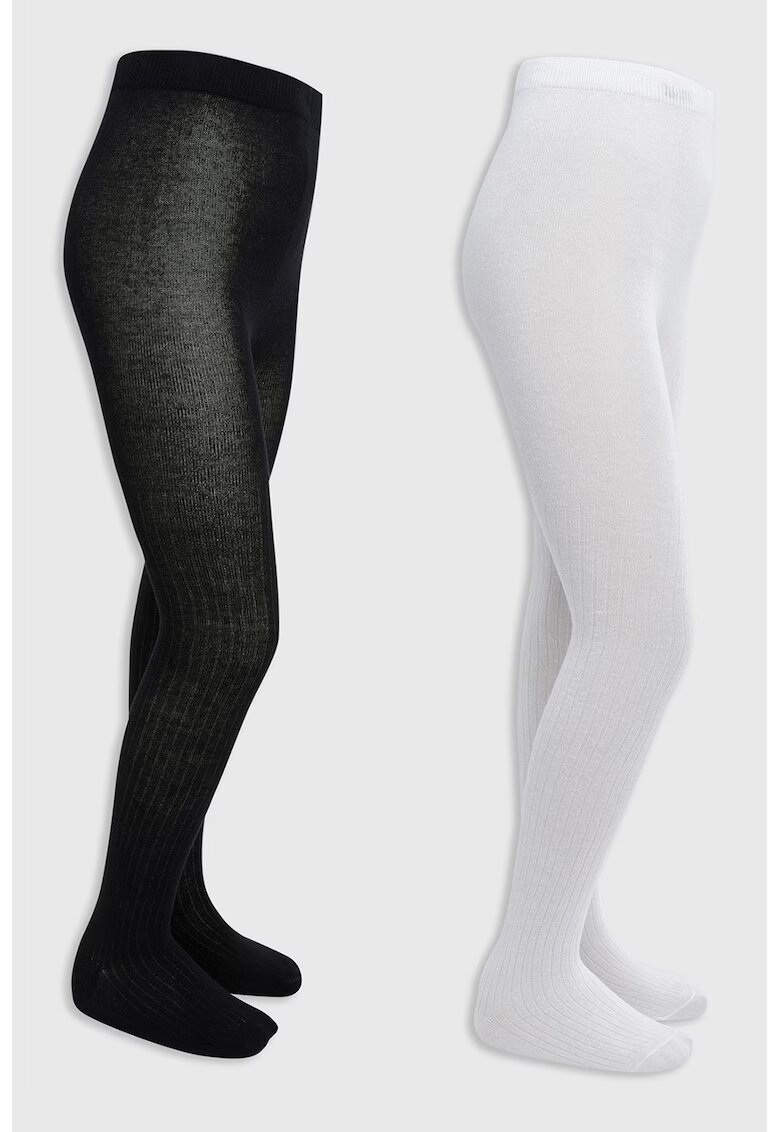 LC WAIKIKI Set de dresuri striate - 2 perechi - Alb/Negru