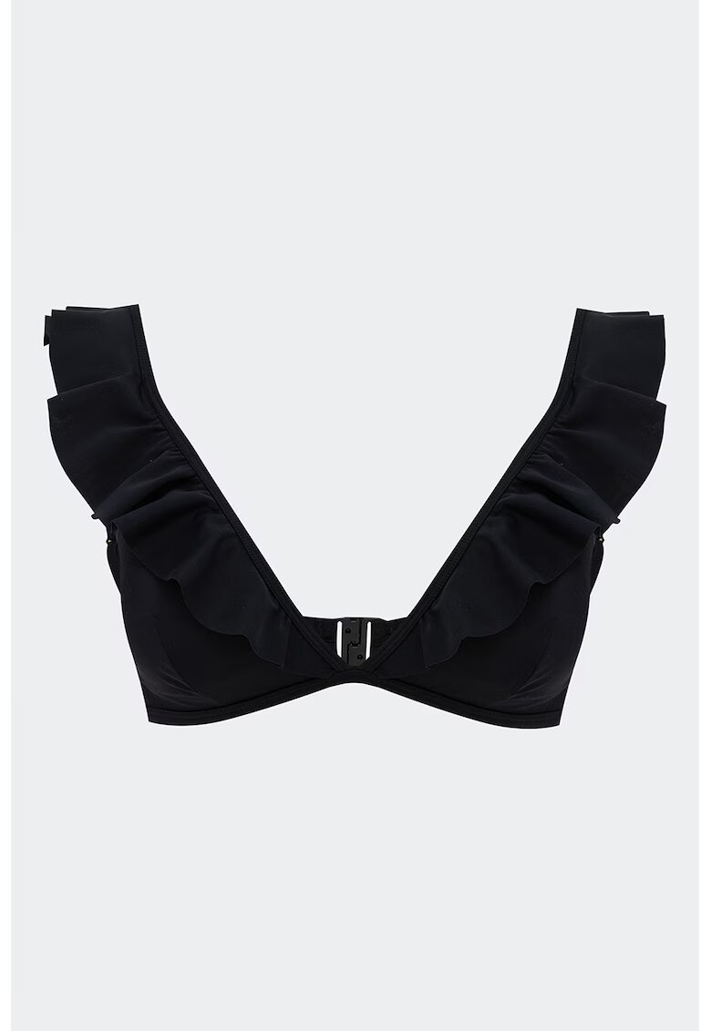 LC WAIKIKI Sutien cu model uni si decolteu in V - Negru