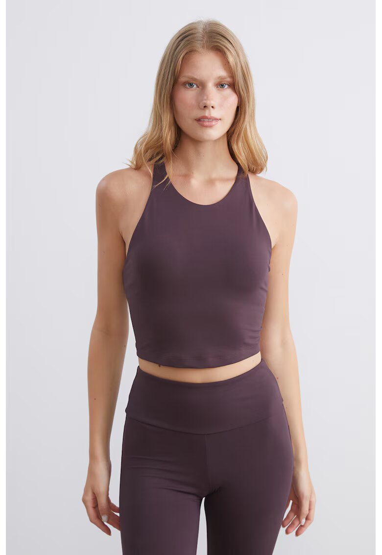 LC WAIKIKI Top crop cu bretele incrucisate pe spate - Violet