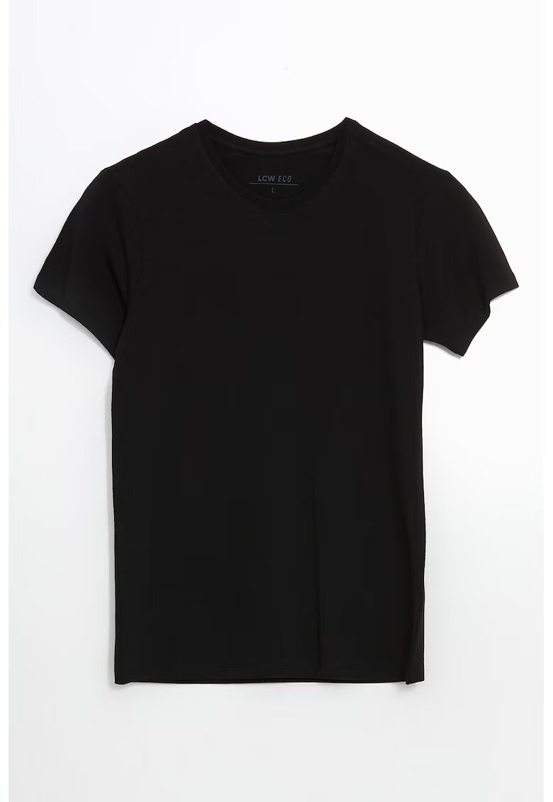 LC WAIKIKI Tricou cambrat cu model uni - Negru