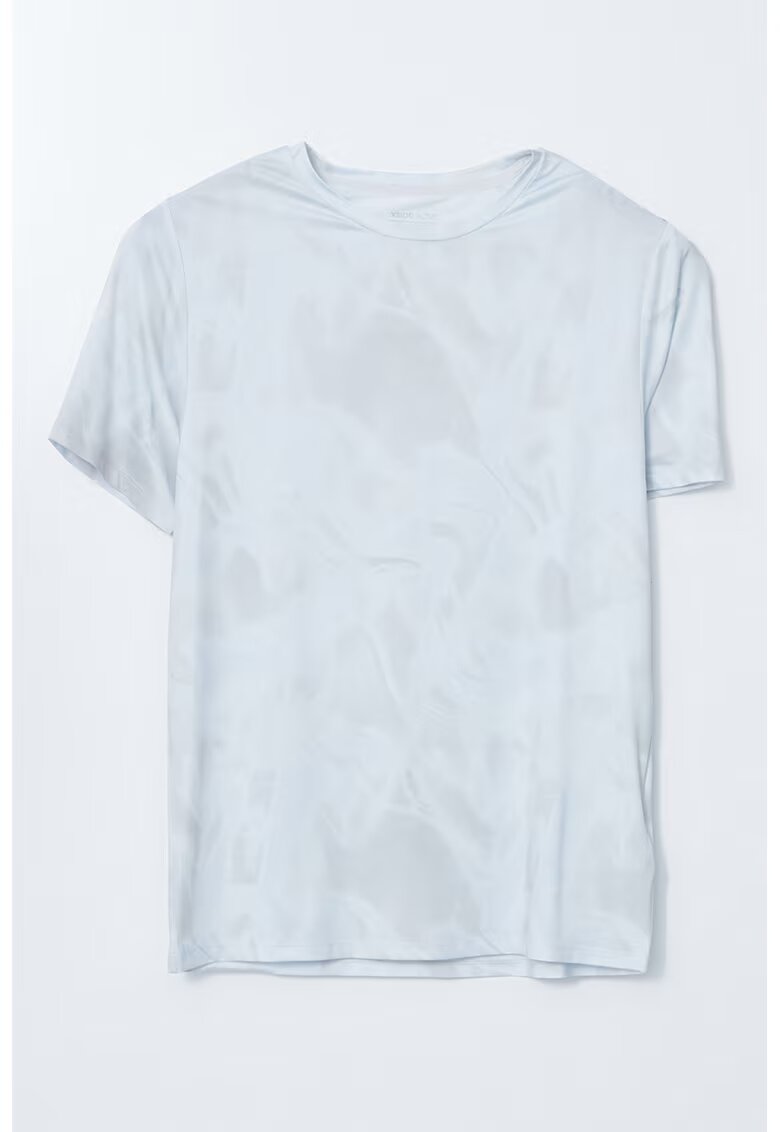 LC WAIKIKI Tricou cu model si decolteu la baza gatului - Albastru pastel/Gri deschis