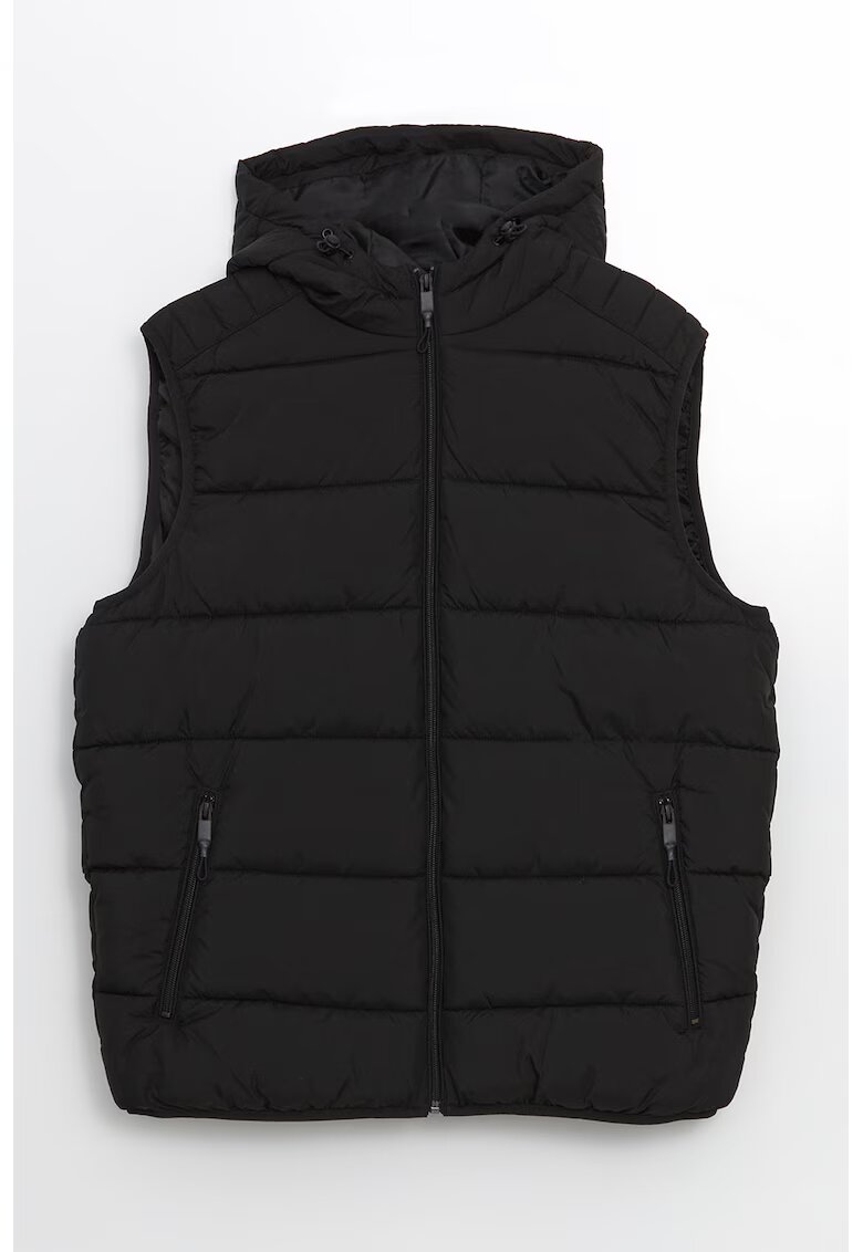 LC WAIKIKI Vesta matlasata cu buzunare cu fermoar - Negru
