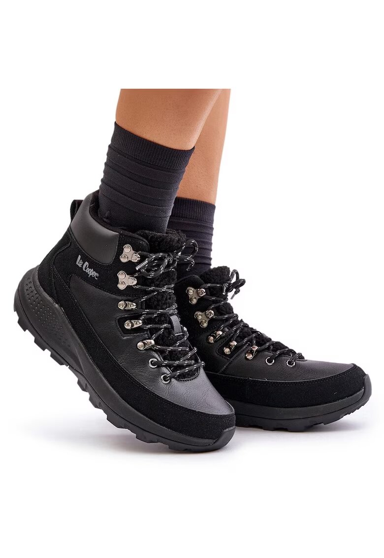 Le Cooper Ghete dama - Lee Cooper - cu fermoar - negru - piele ecologica