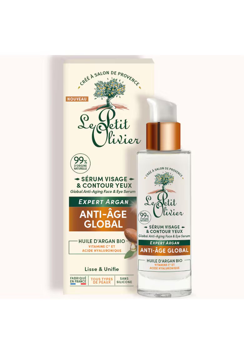 Le Petit Olivier Serum fata si contur ochi anti-age Expert Argan - 30 ml