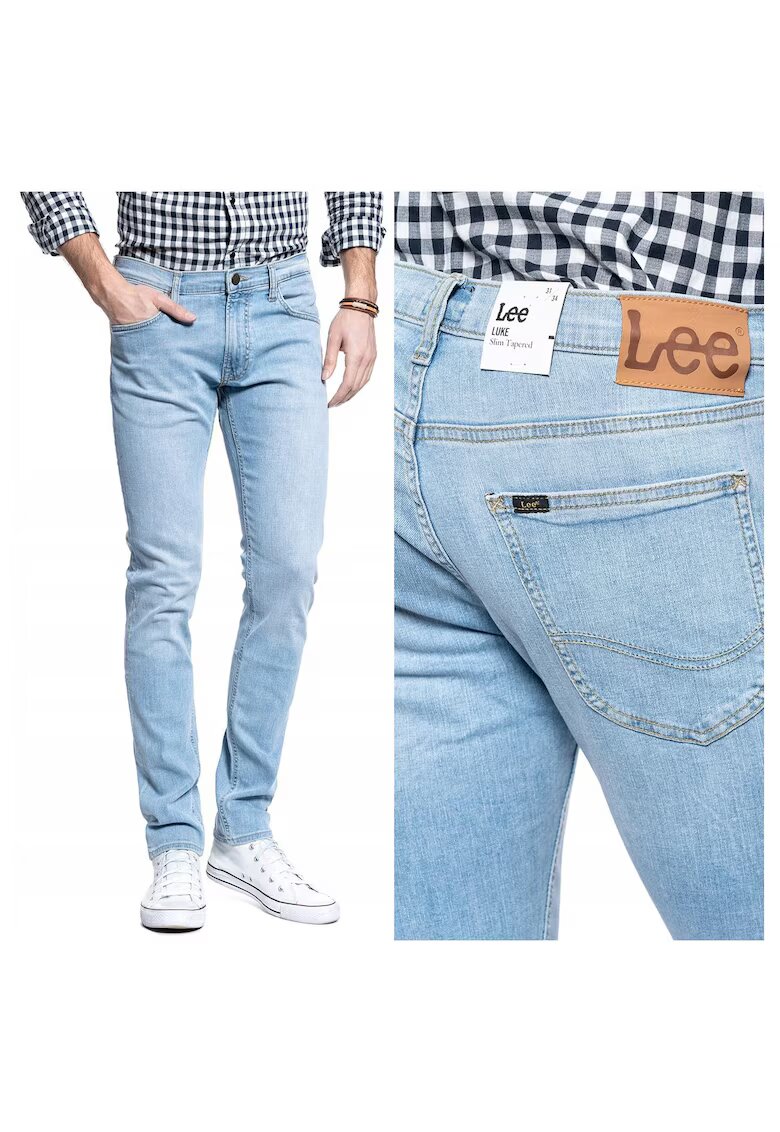Lee Blugi Barbati - Luke - 100% Bumbac - Talie Medie - Albastru